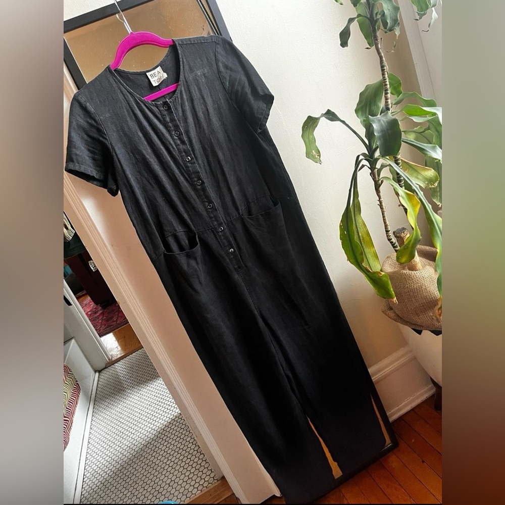 Beaton Linen shortsleeved utility jumpsuit
